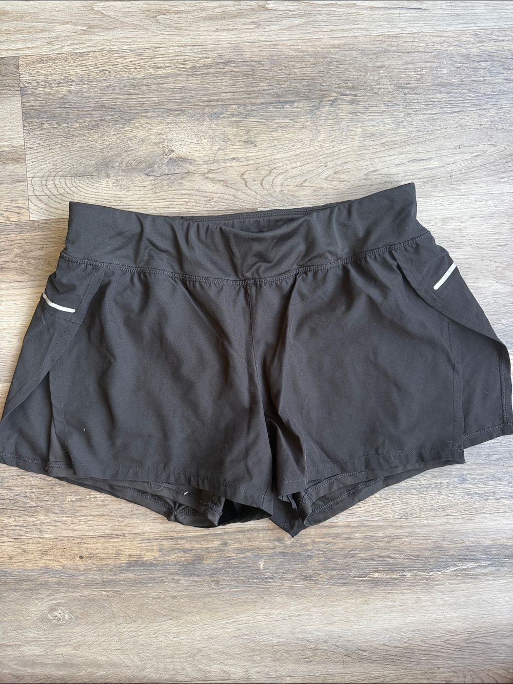 Avia Black Athletic Shorts with Reflective Trim